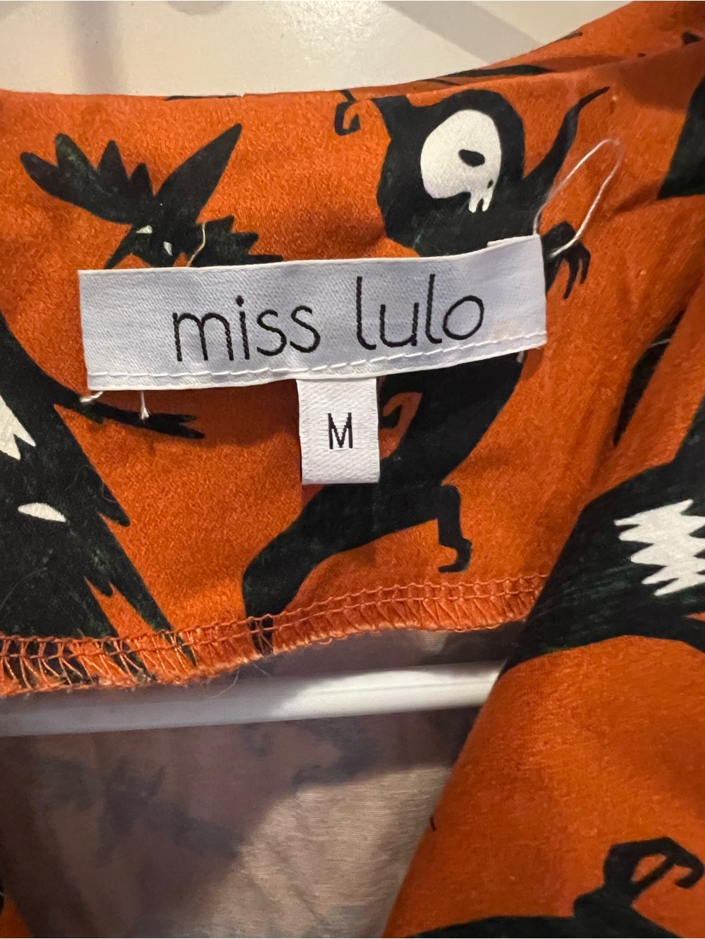 Miss Lulo Orange Halloween Print Women's Dress
